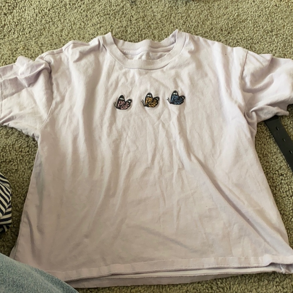 Butterfly crop top American eagle worn 2 times